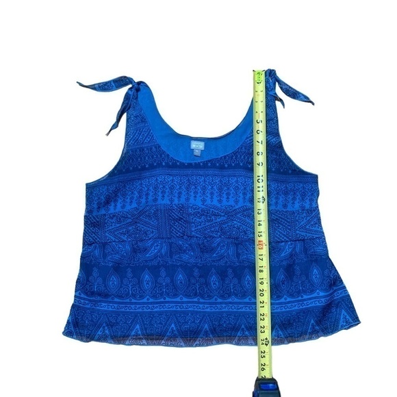CONVERSE Women’s Blue Paisley Flowing Tie Tank Top Blouse XL - Picture 12 of 14